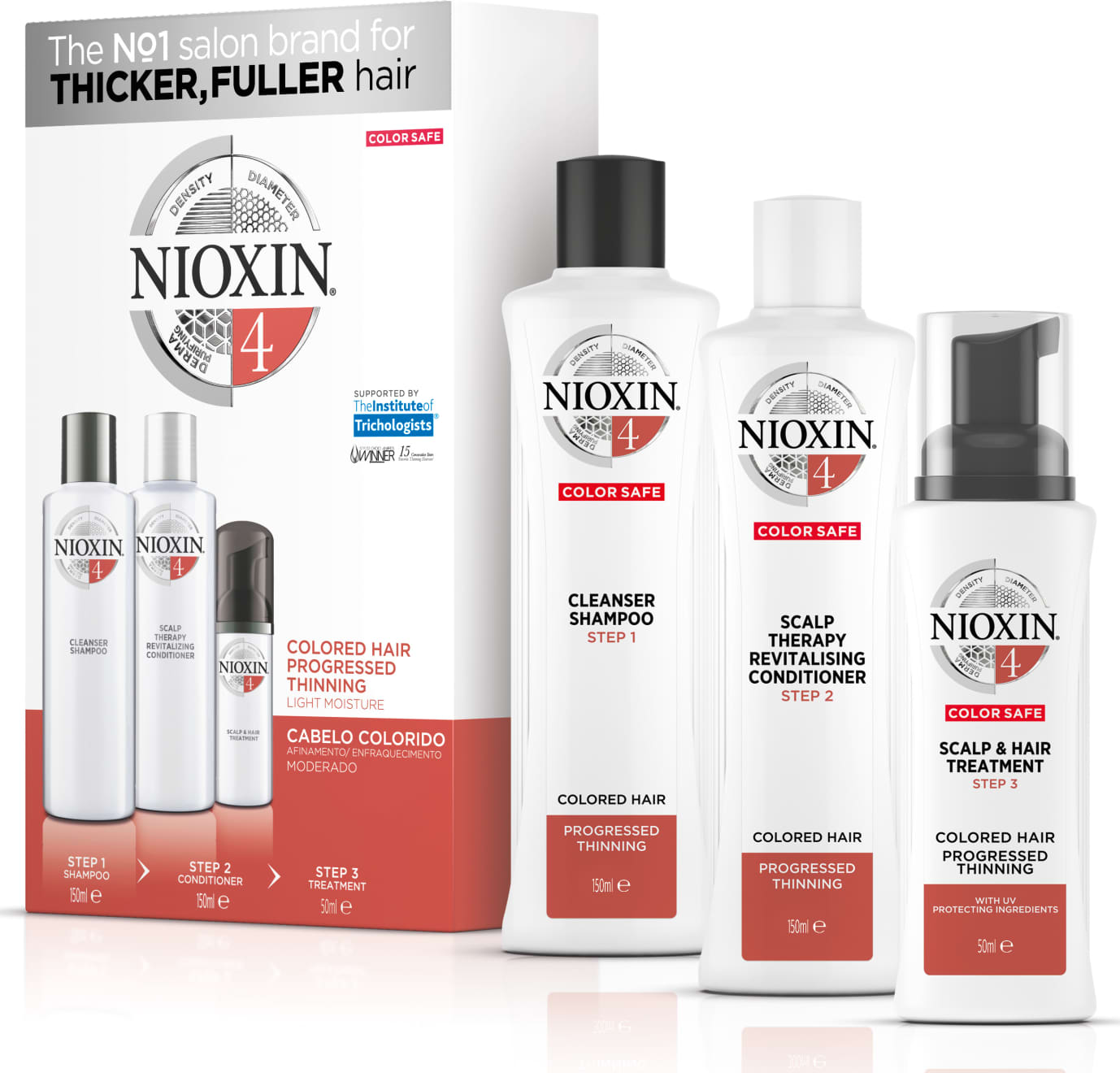 Nioxin Sistema 4 - Kit de Tratamento Trial - Pequeno (3 Produtos)
